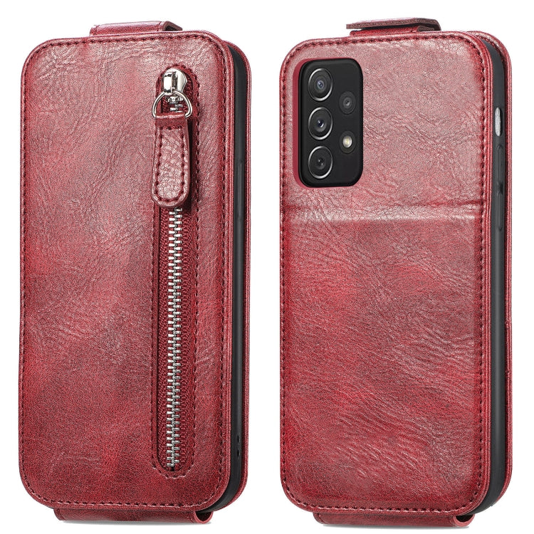 For Samsung Galaxy A72 5G / 4G Zipper Wallet Vertical Flip Leather Phone Case