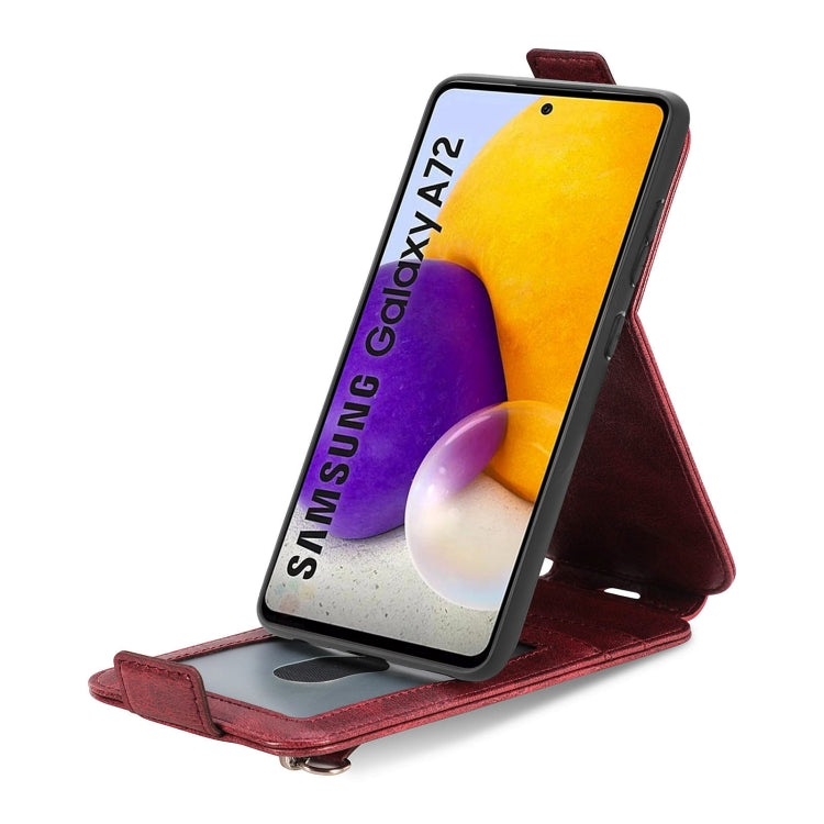 For Samsung Galaxy A72 5G / 4G Zipper Wallet Vertical Flip Leather Phone Case