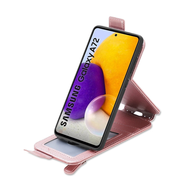 For Samsung Galaxy A72 5G / 4G Zipper Wallet Vertical Flip Leather Phone Case