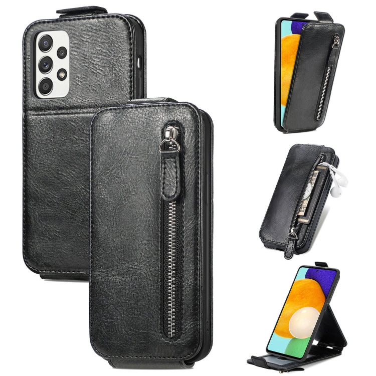 For Samsung Galaxy A52 5G / 4G Zipper Wallet Vertical Flip Leather Phone Case