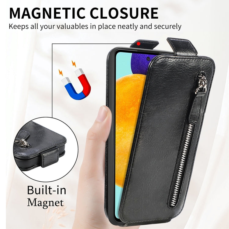 For Samsung Galaxy A52 5G / 4G Zipper Wallet Vertical Flip Leather Phone Case