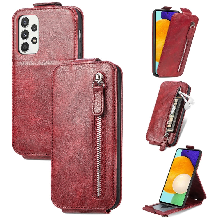 For Samsung Galaxy A52 5G / 4G Zipper Wallet Vertical Flip Leather Phone Case