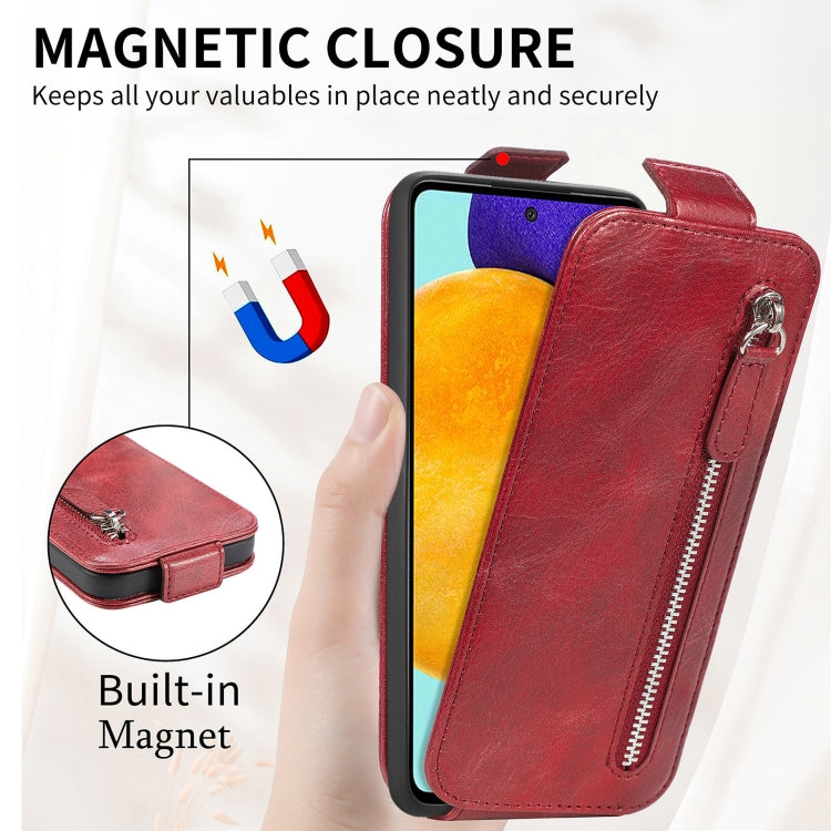 For Samsung Galaxy A52 5G / 4G Zipper Wallet Vertical Flip Leather Phone Case