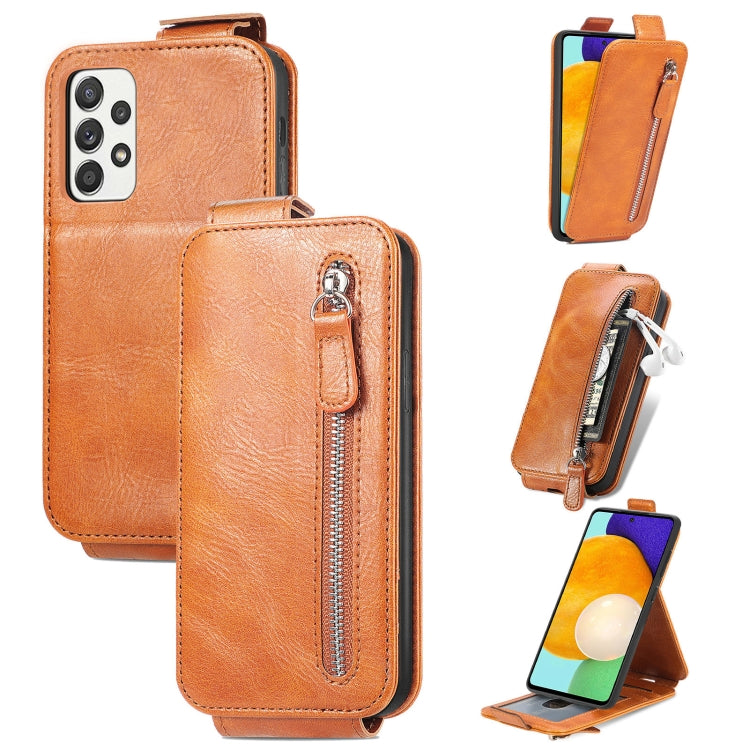 For Samsung Galaxy A52 5G / 4G Zipper Wallet Vertical Flip Leather Phone Case