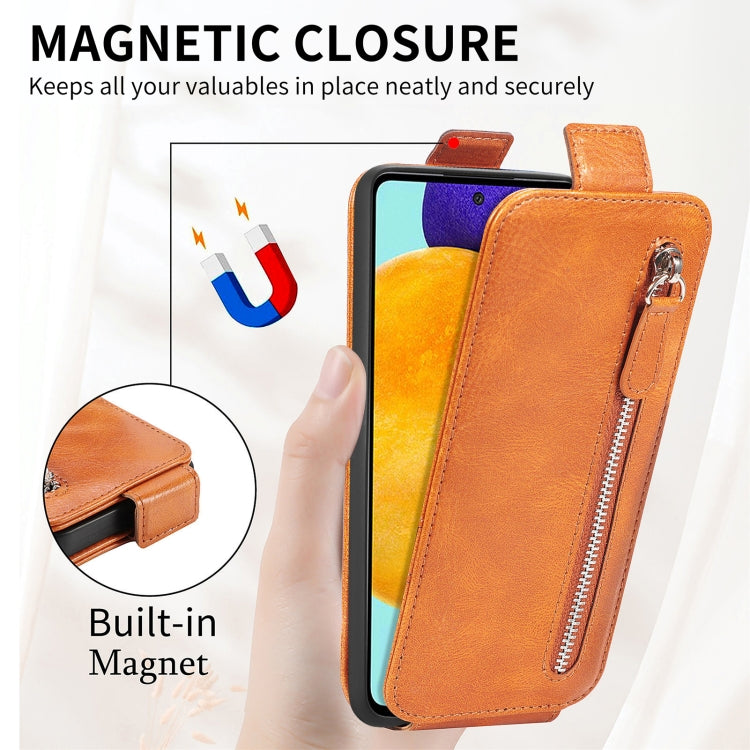 For Samsung Galaxy A52 5G / 4G Zipper Wallet Vertical Flip Leather Phone Case
