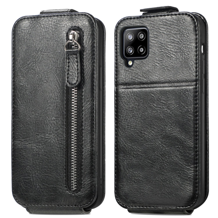 For Samsung Galaxy A42 5G Zipper Wallet Vertical Flip Leather Phone Case