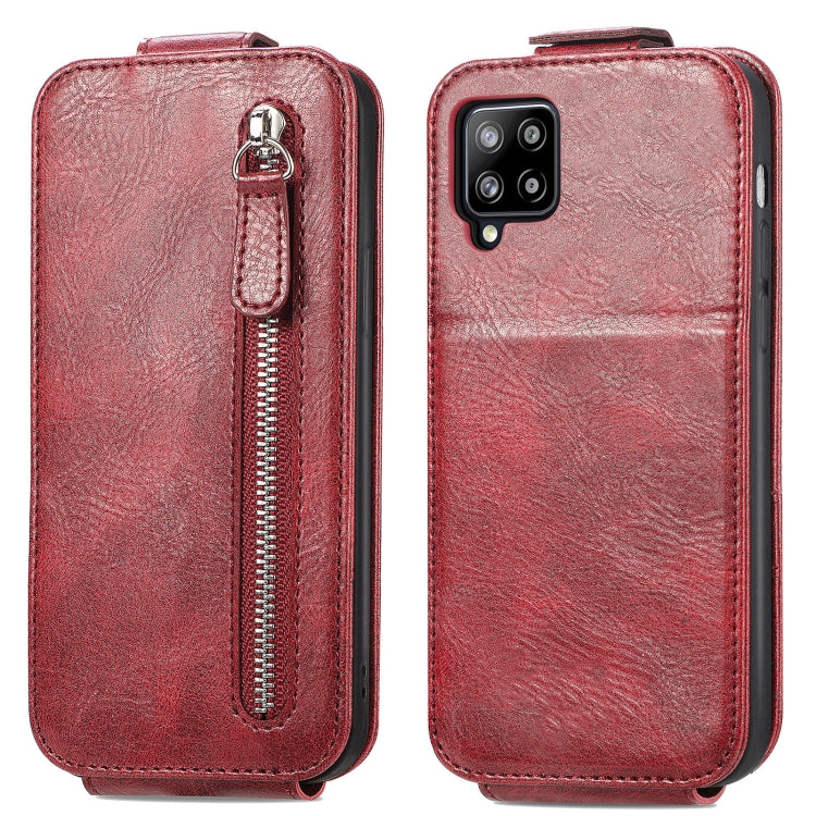 For Samsung Galaxy A42 5G Zipper Wallet Vertical Flip Leather Phone Case