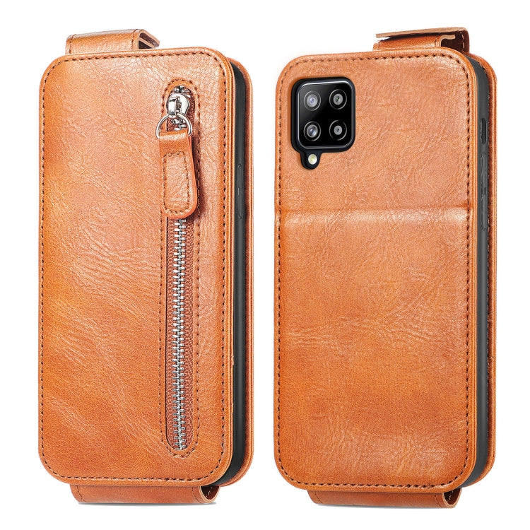 For Samsung Galaxy A42 5G Zipper Wallet Vertical Flip Leather Phone Case
