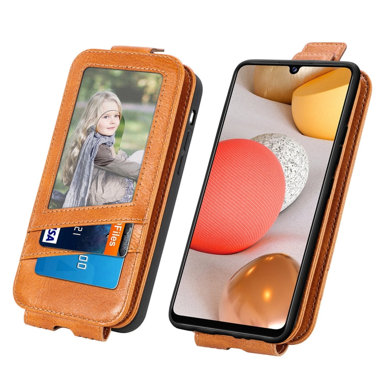 For Samsung Galaxy A42 5G Zipper Wallet Vertical Flip Leather Phone Case