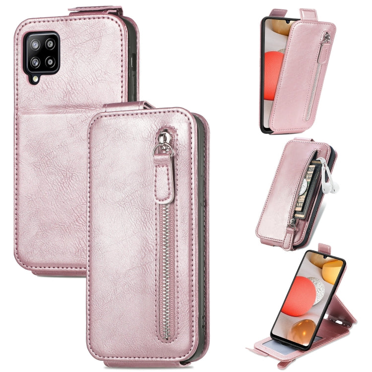 For Samsung Galaxy A42 5G Zipper Wallet Vertical Flip Leather Phone Case