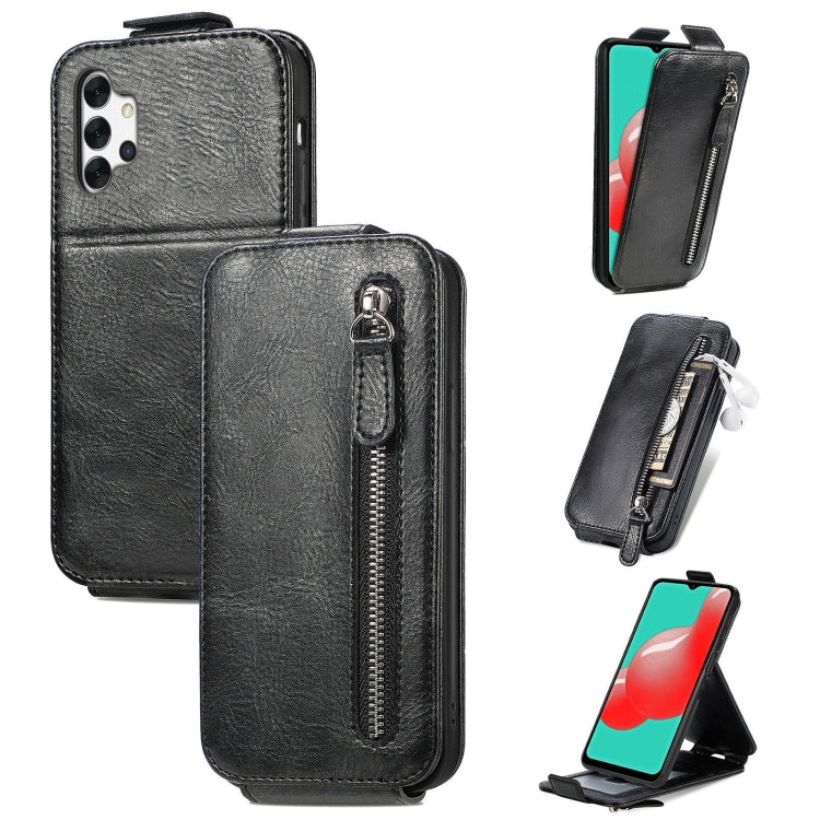 For Samsung Galaxy A32 5G Zipper Wallet Vertical Flip Leather Phone Case