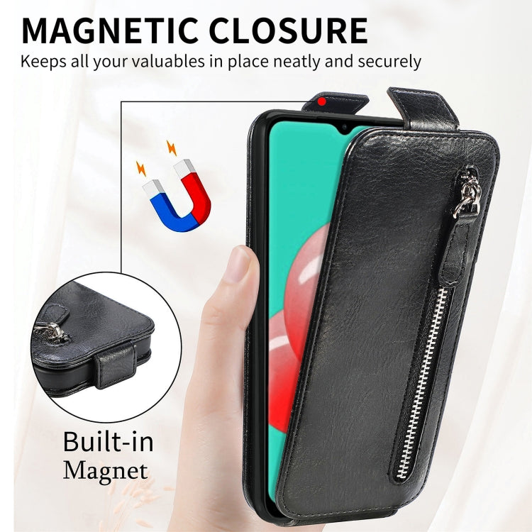For Samsung Galaxy A32 5G Zipper Wallet Vertical Flip Leather Phone Case