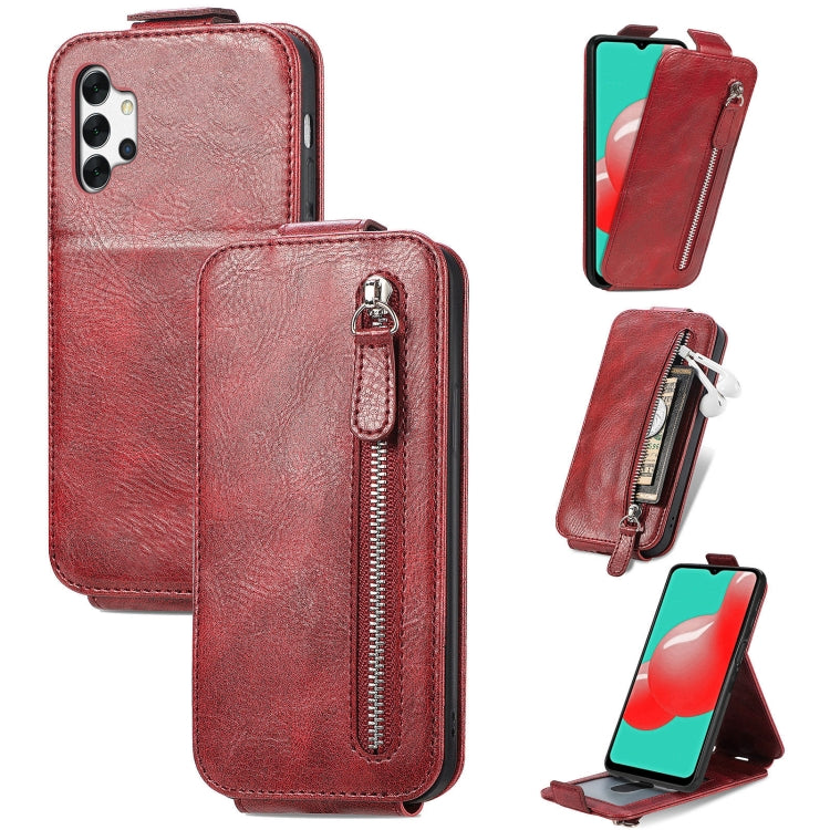 For Samsung Galaxy A32 5G Zipper Wallet Vertical Flip Leather Phone Case