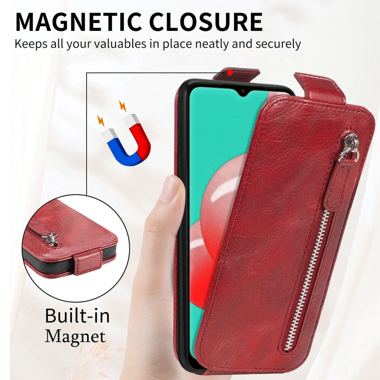 For Samsung Galaxy A32 5G Zipper Wallet Vertical Flip Leather Phone Case