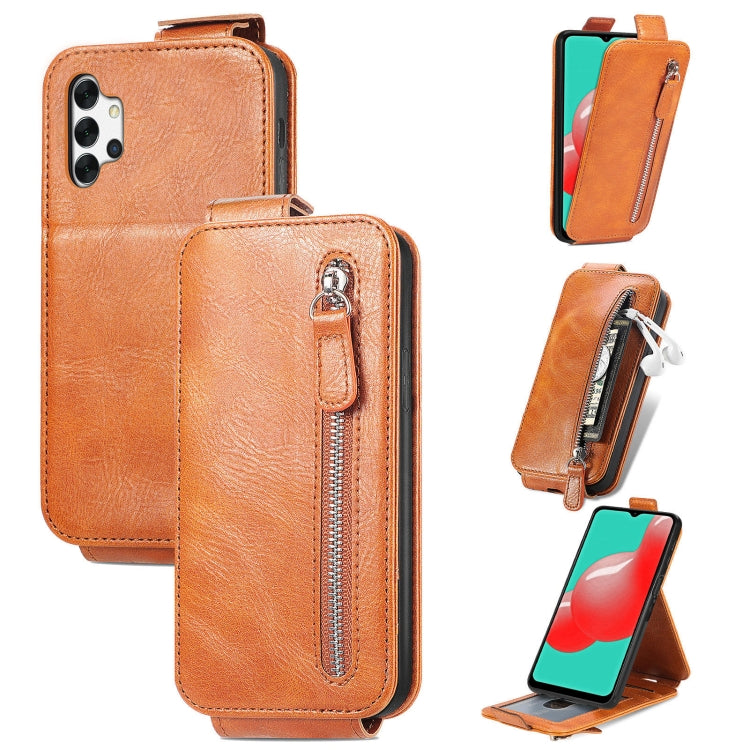 For Samsung Galaxy A32 5G Zipper Wallet Vertical Flip Leather Phone Case