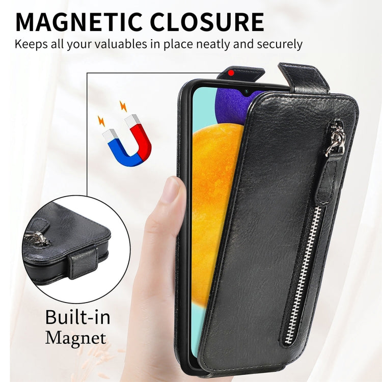For Samsung Galaxy A13 5G Zipper Wallet Vertical Flip Leather Phone Case