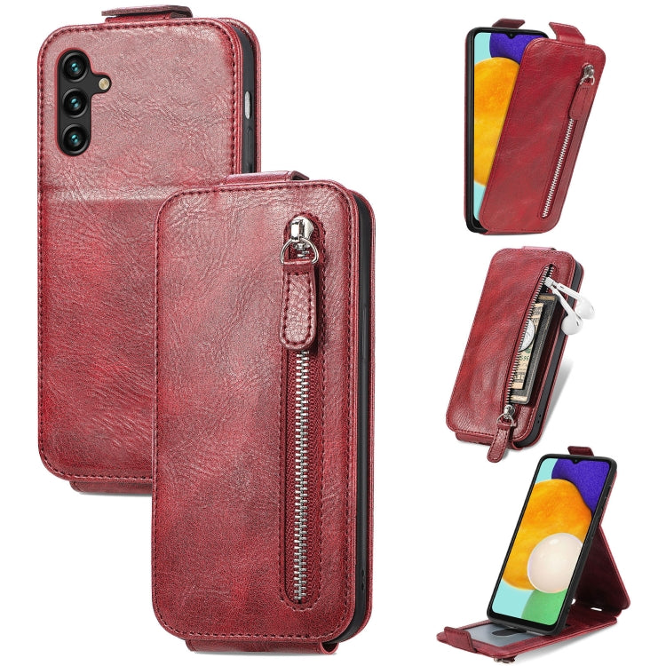 For Samsung Galaxy A13 5G Zipper Wallet Vertical Flip Leather Phone Case