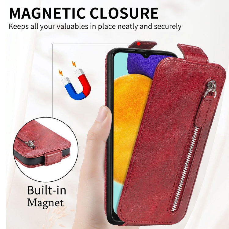 For Samsung Galaxy A13 5G Zipper Wallet Vertical Flip Leather Phone Case