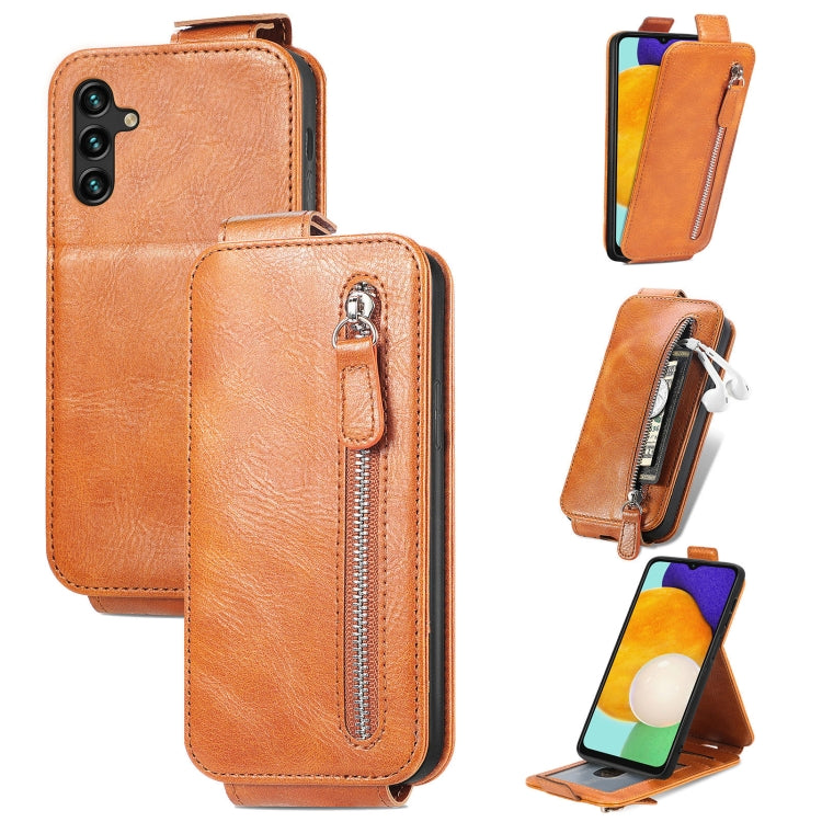 For Samsung Galaxy A13 5G Zipper Wallet Vertical Flip Leather Phone Case