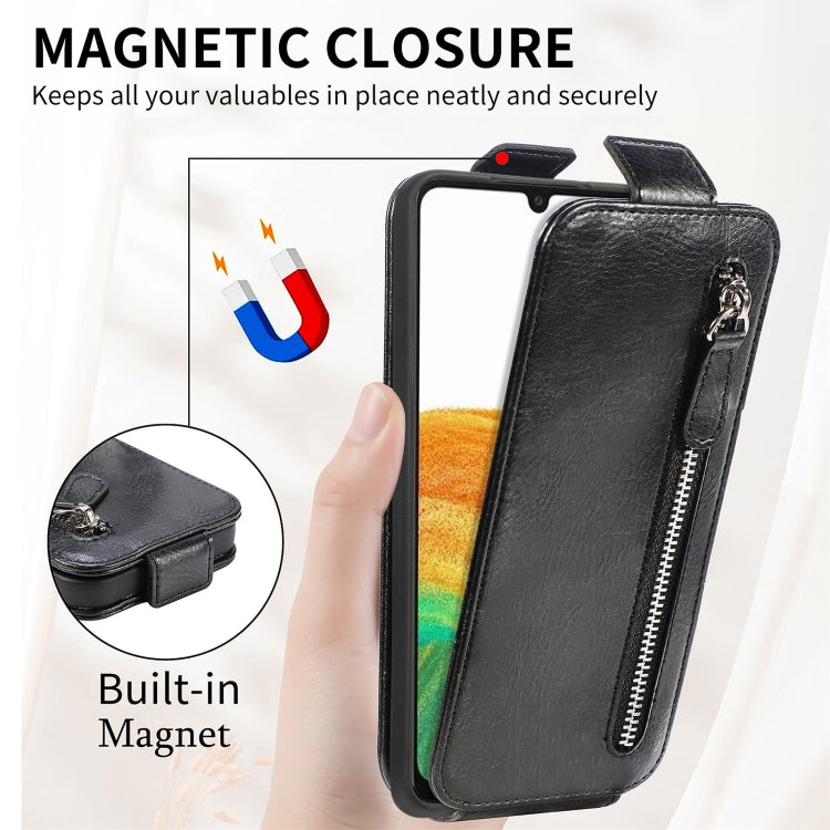 For Samsung Galaxy A13 4G Zipper Wallet Vertical Flip Leather Phone Case