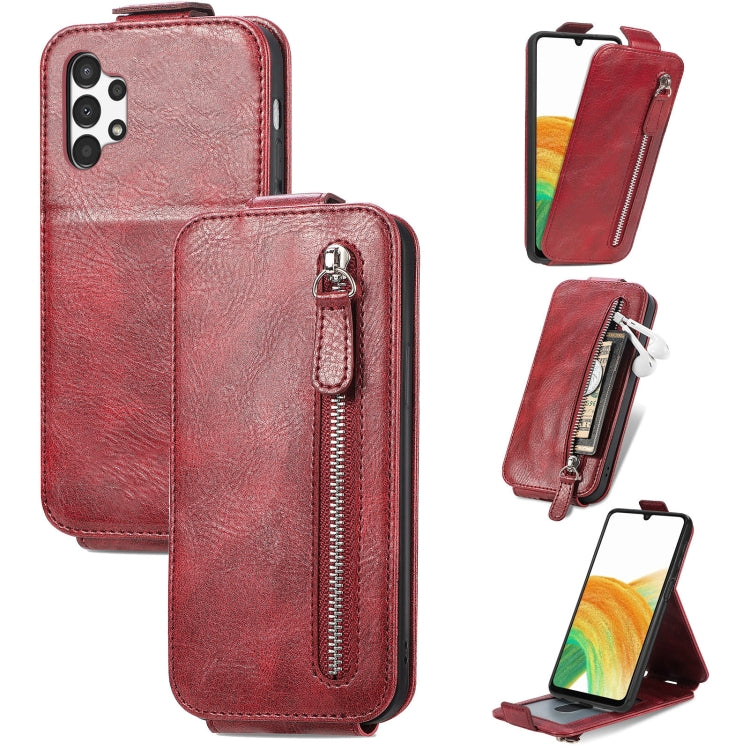 For Samsung Galaxy A13 4G Zipper Wallet Vertical Flip Leather Phone Case