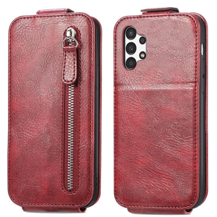 For Samsung Galaxy A13 4G Zipper Wallet Vertical Flip Leather Phone Case