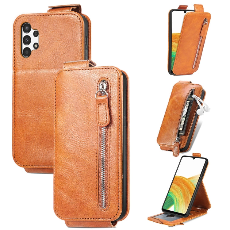For Samsung Galaxy A13 4G Zipper Wallet Vertical Flip Leather Phone Case