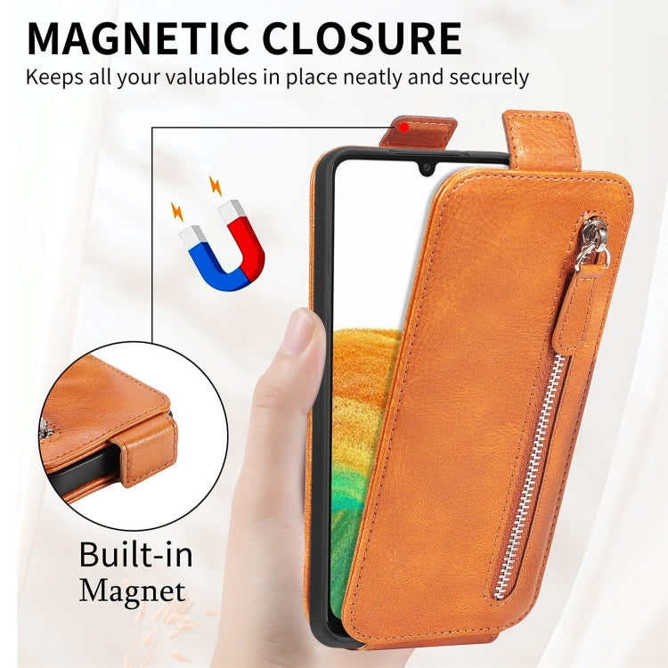 For Samsung Galaxy A13 4G Zipper Wallet Vertical Flip Leather Phone Case