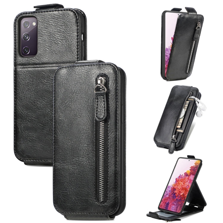 For Samsung Galaxy S20 FE 2022 Zipper Wallet Vertical Flip Leather Phone Case