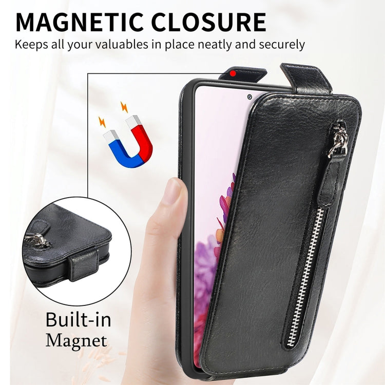 For Samsung Galaxy S20 FE 2022 Zipper Wallet Vertical Flip Leather Phone Case
