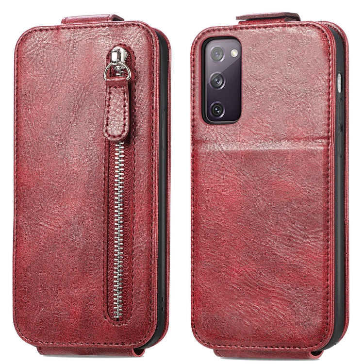 For Samsung Galaxy S20 FE 2022 Zipper Wallet Vertical Flip Leather Phone Case