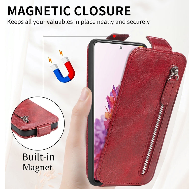 For Samsung Galaxy S20 FE 2022 Zipper Wallet Vertical Flip Leather Phone Case