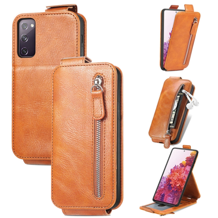 For Samsung Galaxy S20 FE 2022 Zipper Wallet Vertical Flip Leather Phone Case