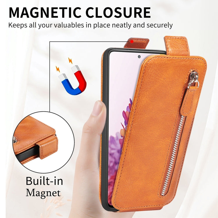 For Samsung Galaxy S20 FE 2022 Zipper Wallet Vertical Flip Leather Phone Case