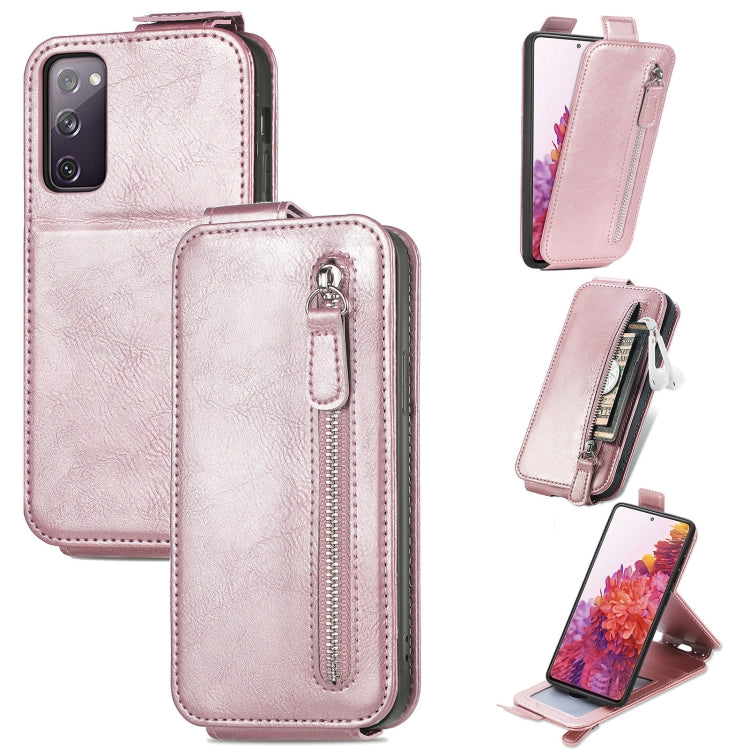 For Samsung Galaxy S20 FE 2022 Zipper Wallet Vertical Flip Leather Phone Case