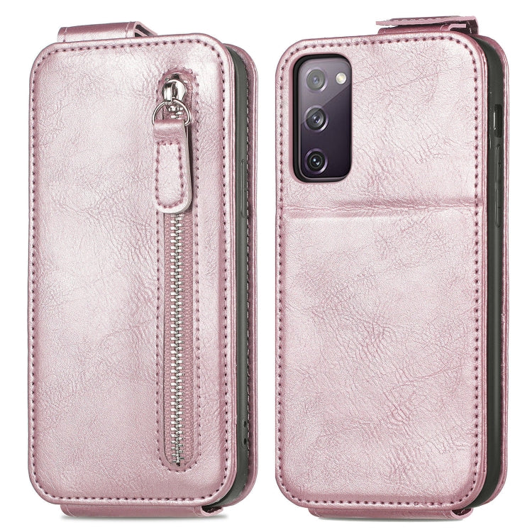 For Samsung Galaxy S20 FE 2022 Zipper Wallet Vertical Flip Leather Phone Case