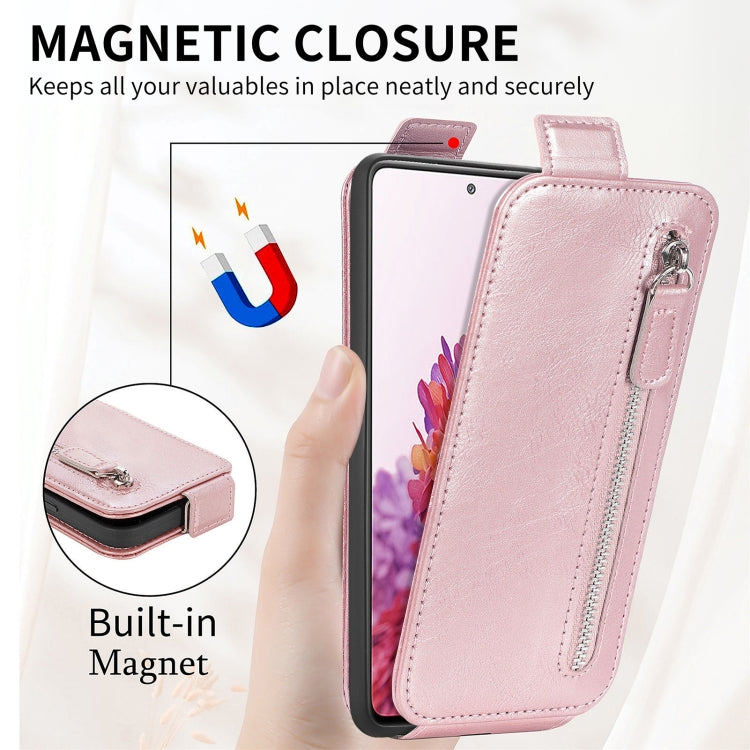 For Samsung Galaxy S20 FE 2022 Zipper Wallet Vertical Flip Leather Phone Case