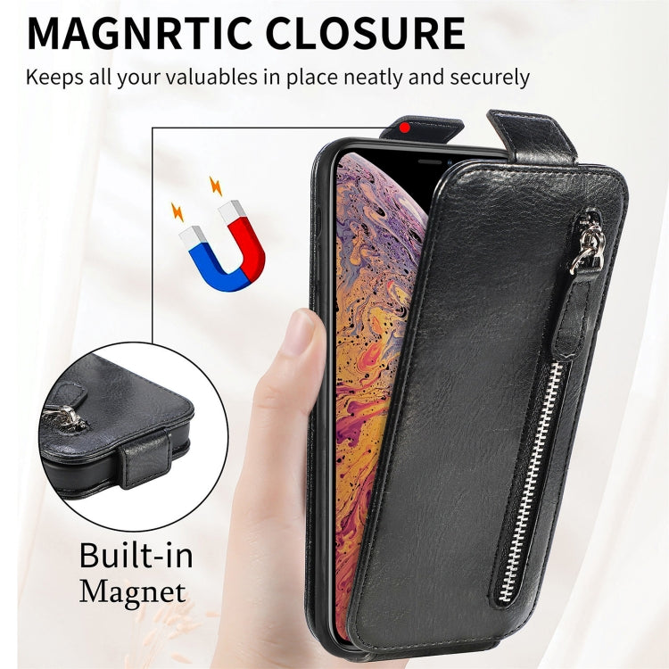 For iPhone XS Max Zipper Wallet Vertical Flip Leather Phone Case