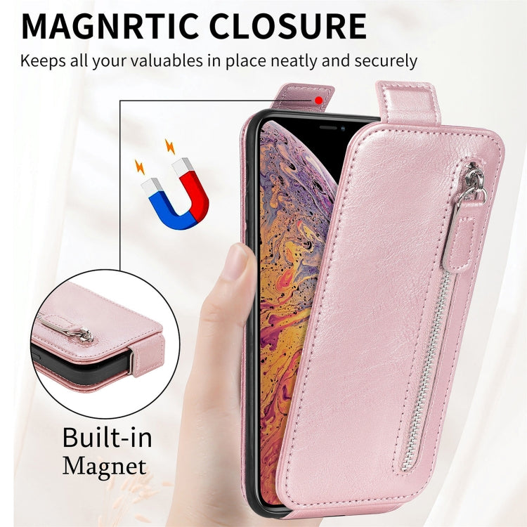 For iPhone XS Max Zipper Wallet Vertical Flip Leather Phone Case