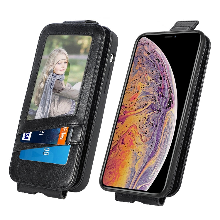 For iPhone X / XS Zipper Wallet Vertical Flip Leather Phone Case