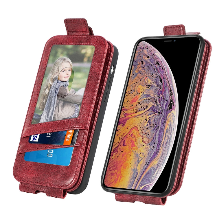 For iPhone X / XS Zipper Wallet Vertical Flip Leather Phone Case