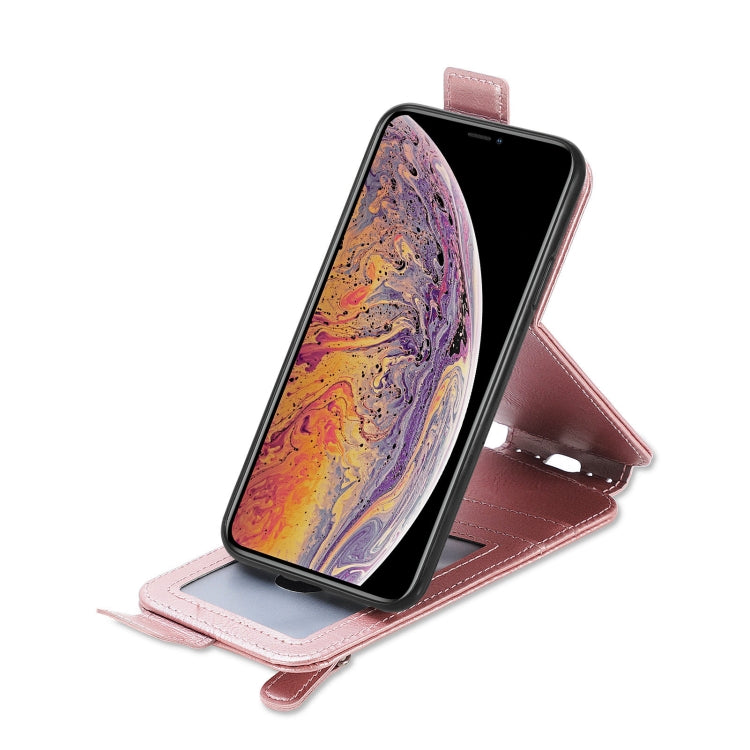 For iPhone X / XS Zipper Wallet Vertical Flip Leather Phone Case