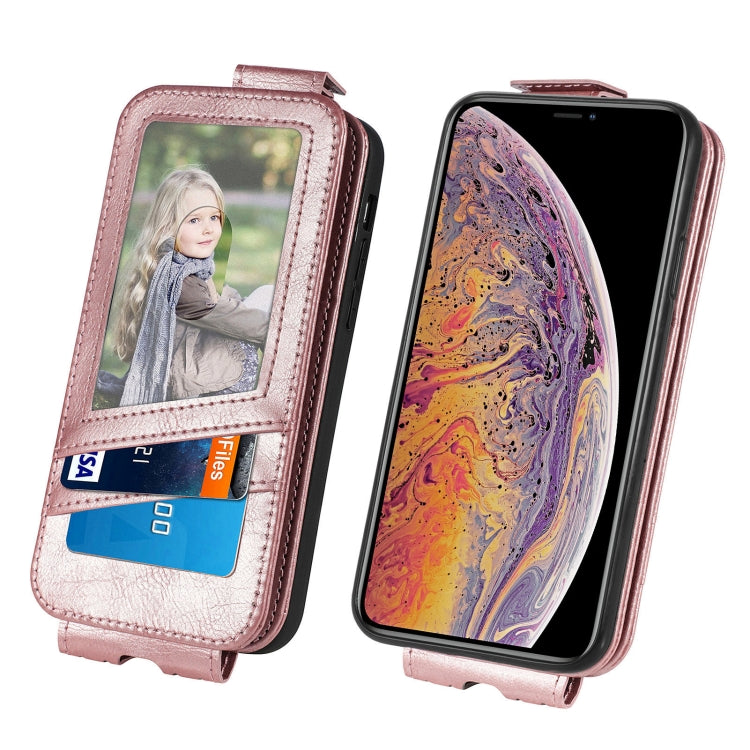 For iPhone X / XS Zipper Wallet Vertical Flip Leather Phone Case