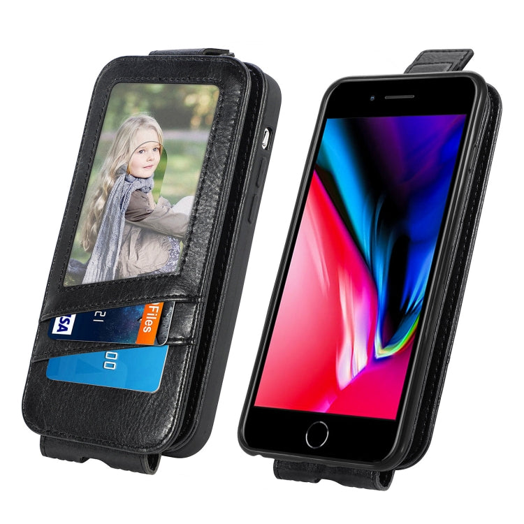 For iPhone SE 2022 / SE 2020 / 8 / 7 Zipper Wallet Vertical Flip Leather Phone Case