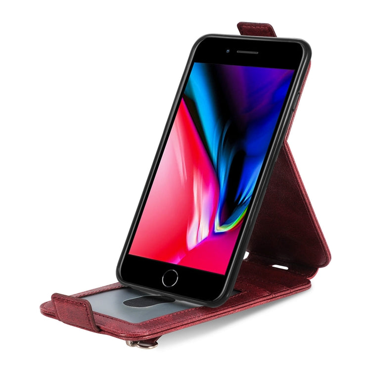 For iPhone SE 2022 / SE 2020 / 8 / 7 Zipper Wallet Vertical Flip Leather Phone Case