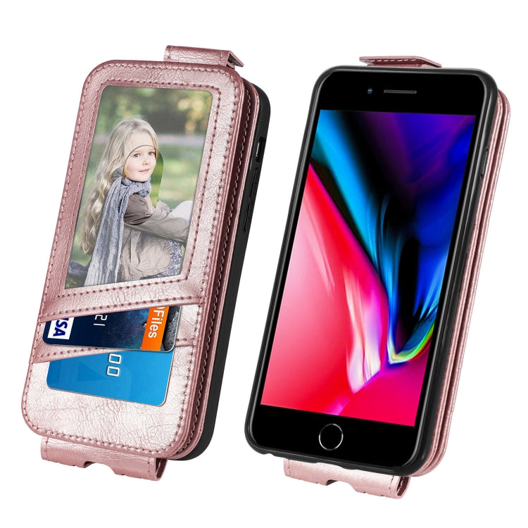For iPhone SE 2022 / SE 2020 / 8 / 7 Zipper Wallet Vertical Flip Leather Phone Case