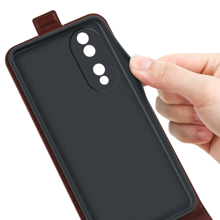 For Honor 70 R64 Texture Vertical Flip Leather Phone Case
