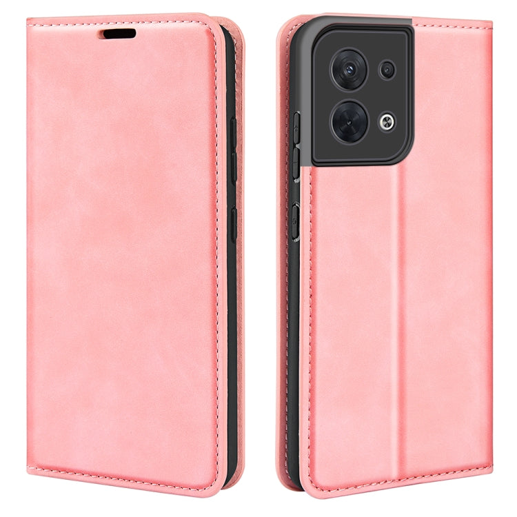 For OPPO Reno8 Retro-skin Magnetic Suction Leather Phone Case
