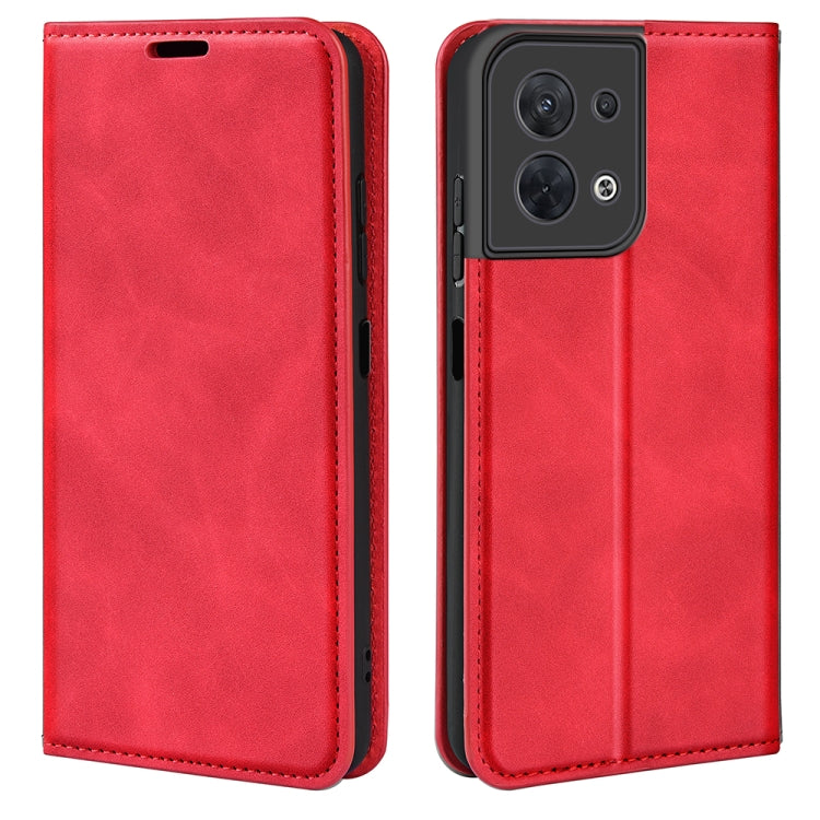 For OPPO Reno8 Retro-skin Magnetic Suction Leather Phone Case