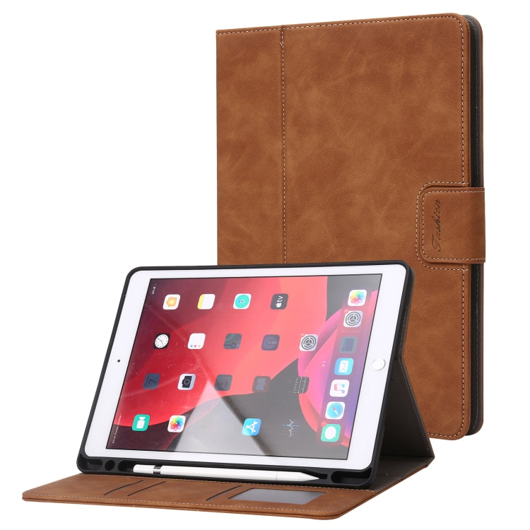 For iPad 10.2 2019 / 2020 / 2021 Calf Texture Horizontal Flip Leather Tablet Case